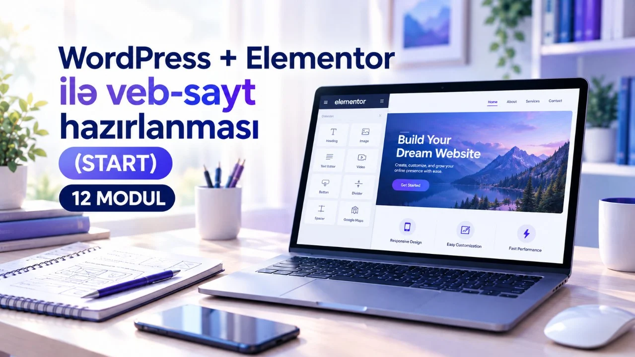 WordPress + Elementor ilə veb-sayt hazırlanması